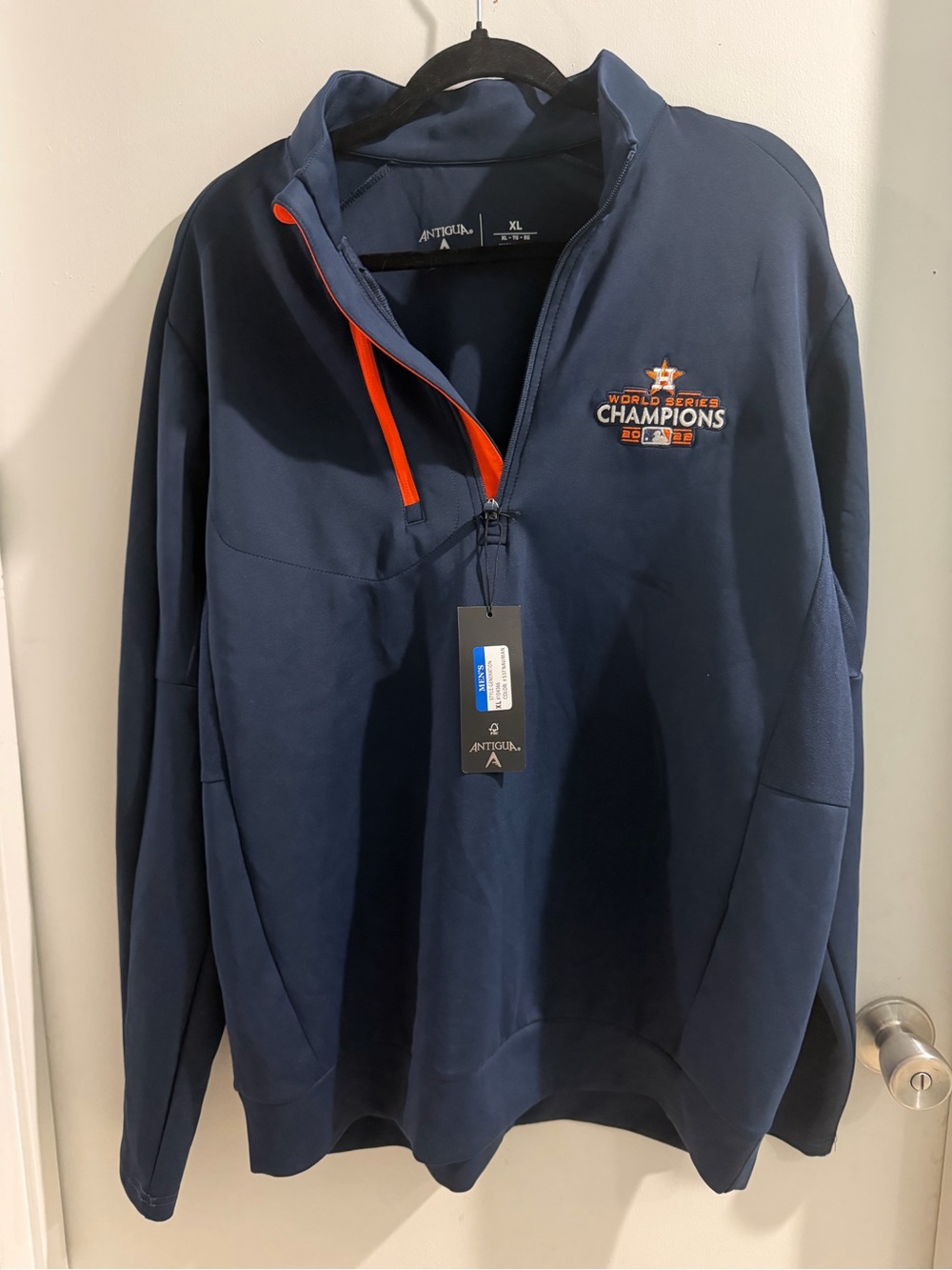 Antigua Navy Pullover with World Series Houston Astros logo, size XL, NEW!